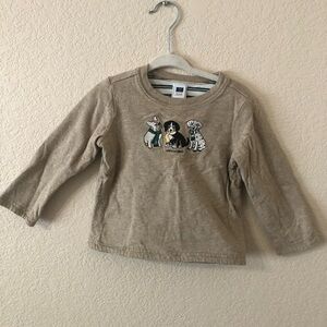 Janie and Jack Reversible Cotton Dog Sweater with Stripes - Size 12-18 Months